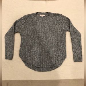 Ann Taylor Loft Sweater, Gray Curved Hem, Size XS